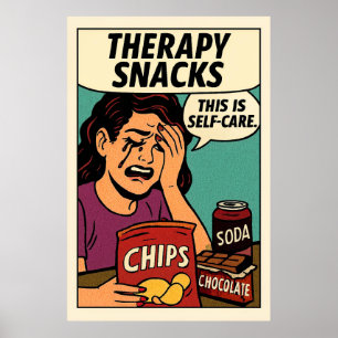 Poster Thérapie Snacks - Pop Art Confort émotionnel