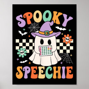 Poster Thérapie vocale éffrayante Halloween Retro Slp