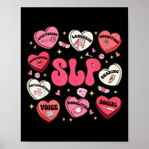 Poster Thérapie vocale super Valentines Jour Coeur Slp Va
