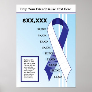 Poster Thermomètre Blue Ribbon Goal