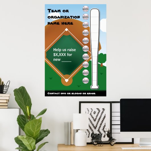 Poster Thermomètre de baseball (Bureau à domicile)