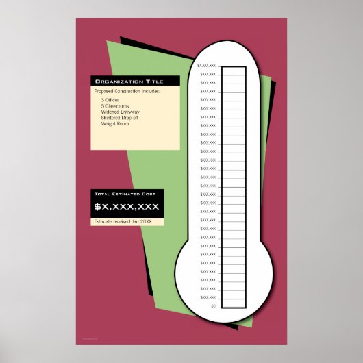 Poster Thermomètre de collecte de fonds (Devant)