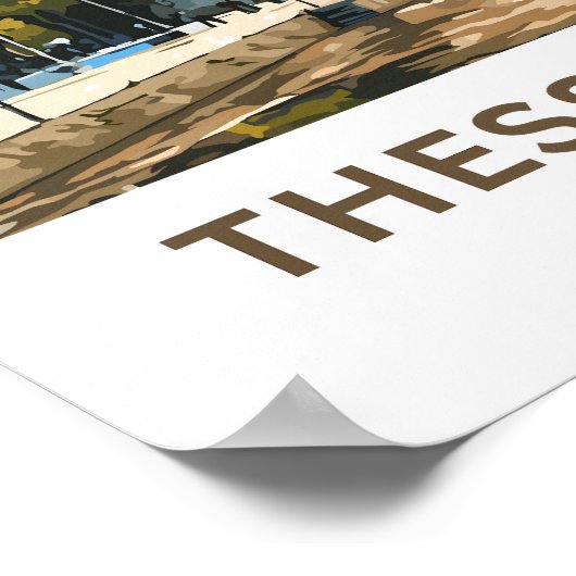 Poster Thessalonique Grèce Imprimer Voyage (Coin)