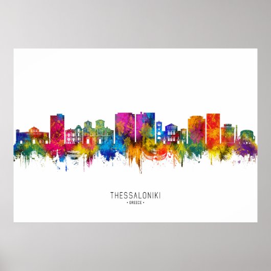 Poster Thessalonique Grèce Skyline (Devant)