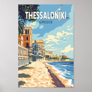 Poster Thessalonique Grèce Travel Art Vintage