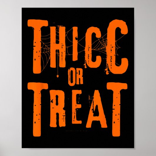 Poster Thicc Ou Traiter Drôle Halloween Entraînement Fitn (Devant)