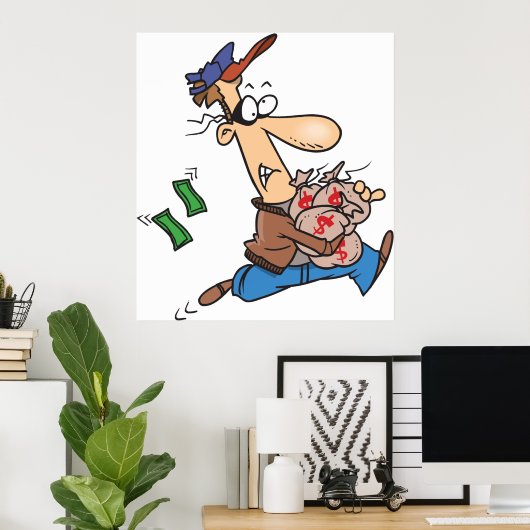 Poster Thief Stealing Money (Bureau à domicile)