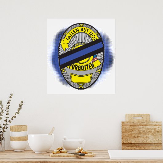 Poster Thin Blue Line Badge (Cuisine)