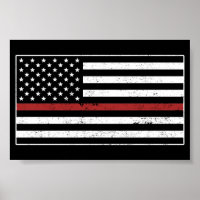 Thin Red Line USA Flag Firefighter Fire Department
