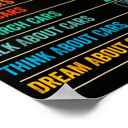 Poster Things I Do In My Spare Time Funny Car Lovers (Coin)