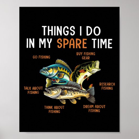 Poster Things I Do In My Spare Time Funny Fishing Things  (Devant)