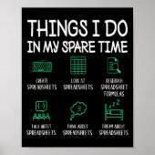 Poster Things I Do In My Spare Time Spreadsheets Accounta (Devant)
