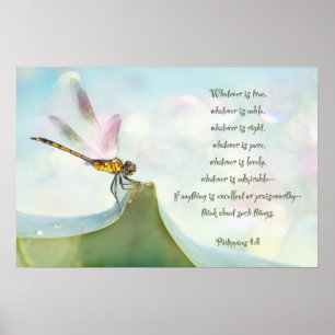 Poster Think of lovely things . . . Dragonfly inspiration