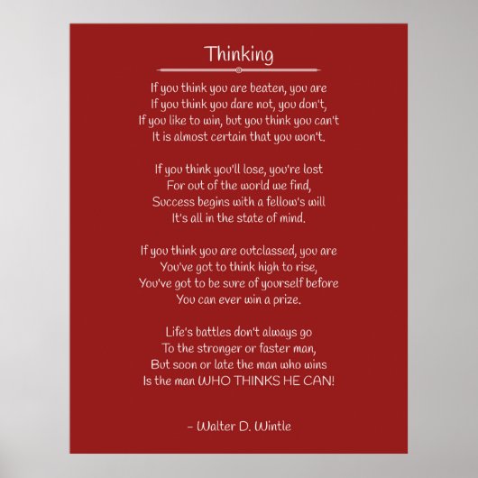 Poster Thinking - Walter D. Wintle (Devant)