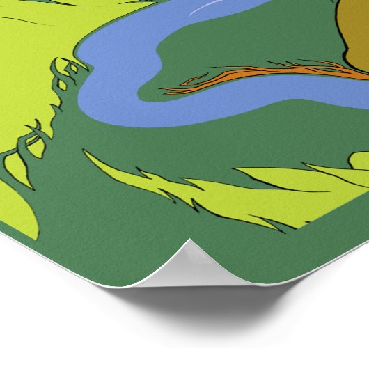 Poster Thirsty diplodocus poster. (Coin)