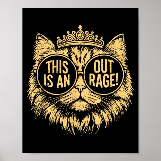 Poster This Is An Outrage Funny Princess Cat Donut Gold W (Devant)