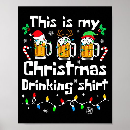 Poster This Is My Christmas Beer Drinking Funny Party Xma (Devant)