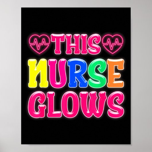 Poster This Nurse Glows Nursing Glow Retro (Devant)