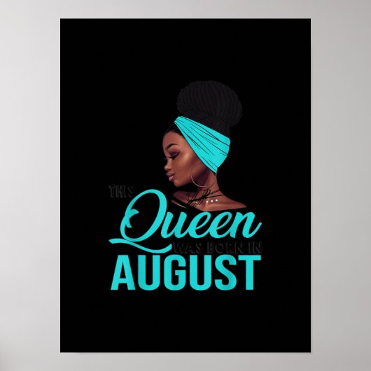 Poster This Queen Was Born In août Birthday for Black (Devant)