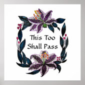 Poster "This Too Shop Pass" Aquarelle Lily Wreath (Devant)