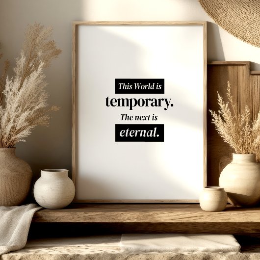 Poster This World Is Temporary – Islamic Wall Art