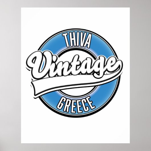 Poster Thiva Grèce logo vintage (Devant)