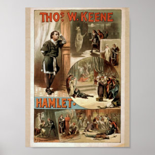 Poster Tho' .W. Keene, Hamlet Retro Theatre