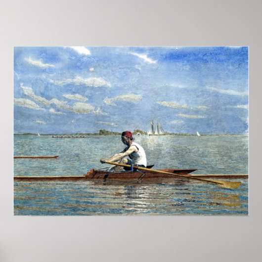 Poster Thomas Eakins John Biglin en une seule échelle (Devant)