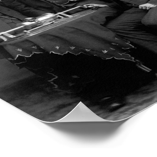 Poster Thomas Edison Avec Son Phonographe (Coin)