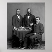 Poster Thomas Edison Avec Son Phonographe (Devant)