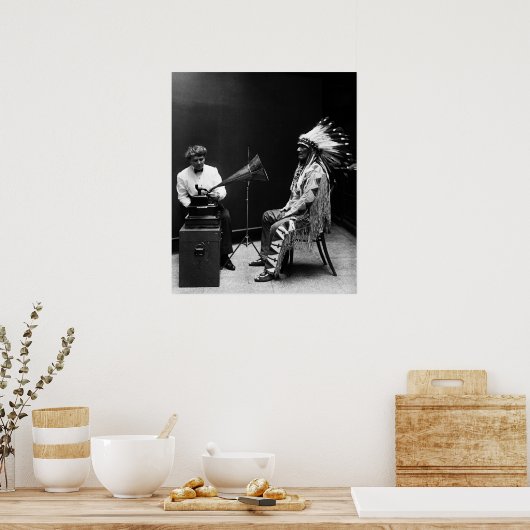 Poster Thomas Edison Phonographe Enregistrement Amérindie (Cuisine)