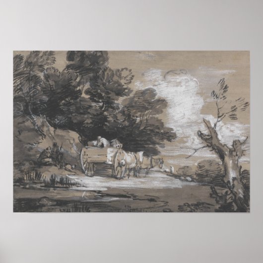 Poster Thomas Gainsborough - Paysage boisé (Devant)