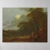 Poster Thomas Gainsborough - Paysage en bois avec un homm (Devant)