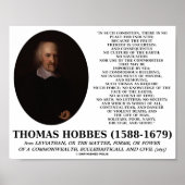 Poster Thomas Hobbes Leviathan Man Solitaire Mauvaise Cit (Devant)