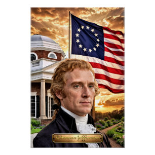 Poster Thomas Jefferson : 3e président des États-Unis