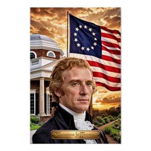 Poster Thomas Jefferson : 3e président des États-Unis (Devant)