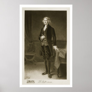 Poster Thomas Jefferson, 3ème président de la stat unie