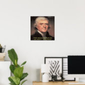 Poster Thomas Jefferson Citation de sagesse "dépenser de (Bureau à domicile)