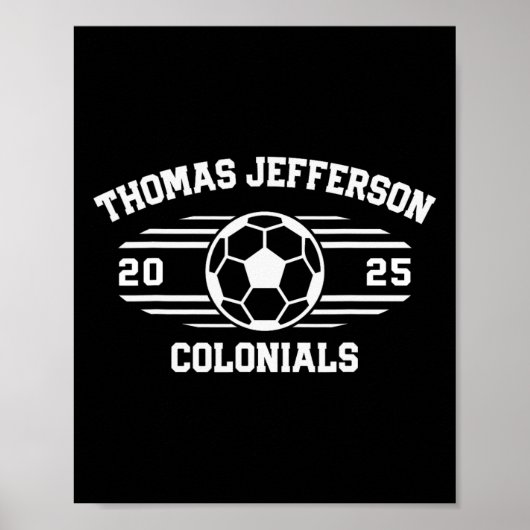 Poster Thomas Jefferson Colonials Soccer Byll 2025 (Devant)