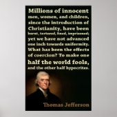 Poster Thomas Jefferson | Half Fools, Half Hypocrites (Devant)