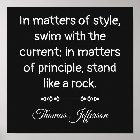 Poster Thomas Jefferson Quote -- Stand like a rock (Devant)