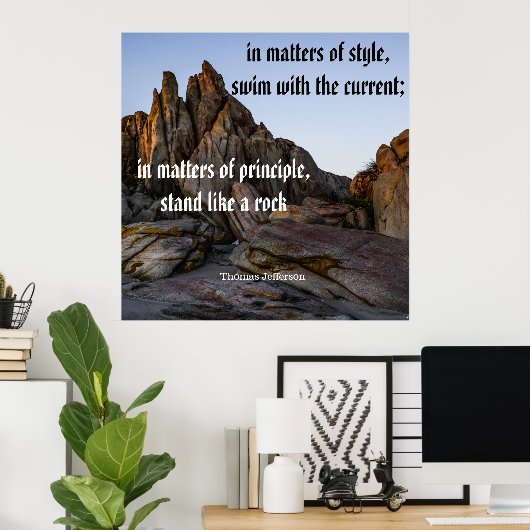 Poster Thomas Jefferson - Stand like a rock (Bureau à domicile)