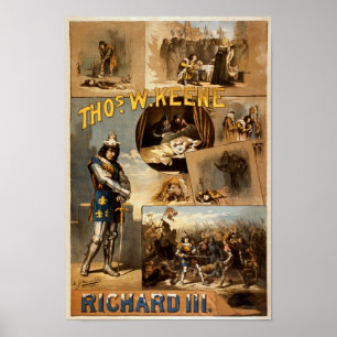 Poster Thomas Keene dans Richard III Théâtre Vintage
