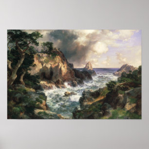 Poster Thomas Moran - Point Lobos, Monterey, Californie