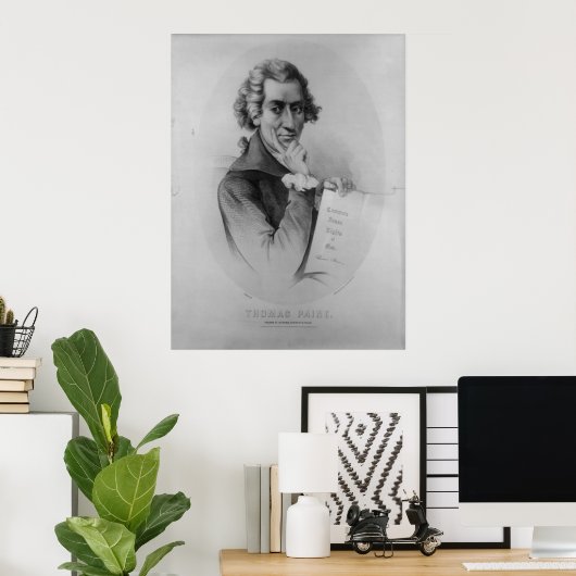 Poster THOMAS PAINE Lithographie par Peter Kramer (Bureau à domicile)