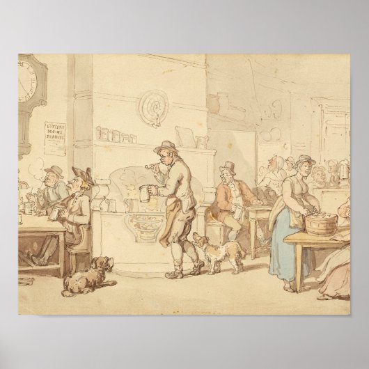Poster Thomas Rowlandson - Intérieur d'une auberge (Devant)
