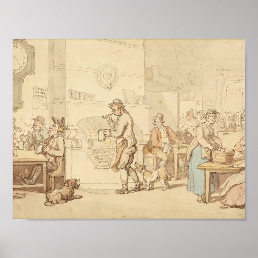 Poster Thomas Rowlandson - Intérieur d'une auberge (Devant)
