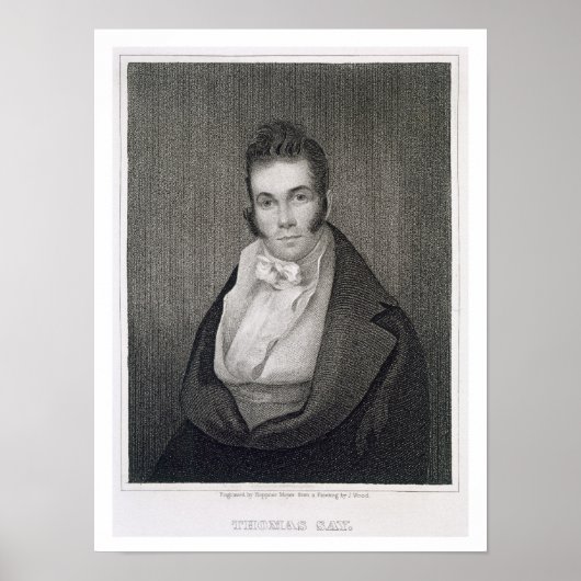 Poster Thomas Say (1787-1834), gravée par Henry Hoppner (Devant)