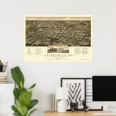 Poster Thomasville, GA Carte panoramique - 1885 (Bureau à domicile)