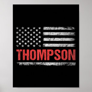Poster Thompson Nom American Flag - Thompson Nom de famil